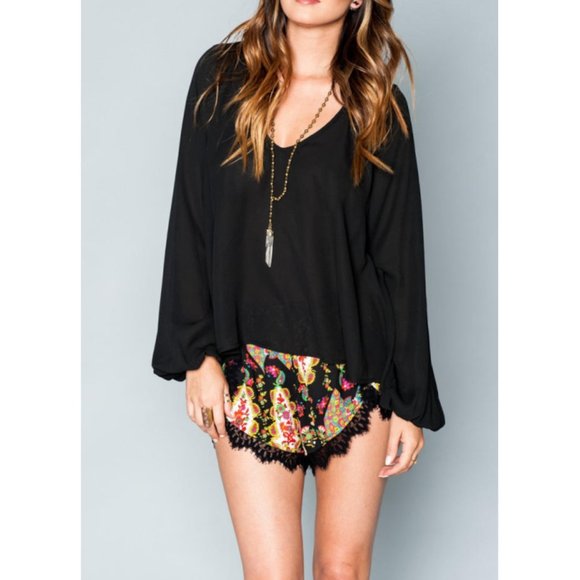 Show Me Your MuMu Tops - Mumu Chelsey St Gaudens Top Keyhole Cut-Out Blouse